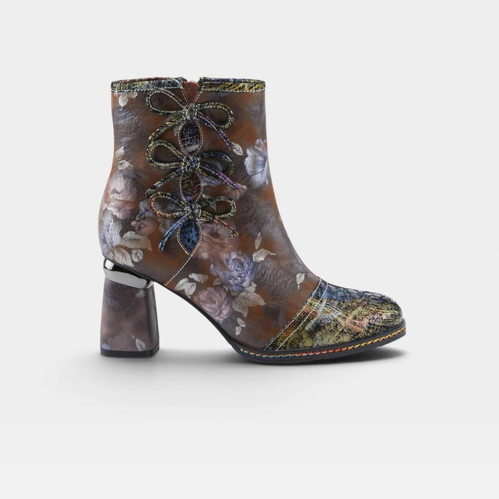 NEW SPRING STEP SHOES women's carre boot in brown multi